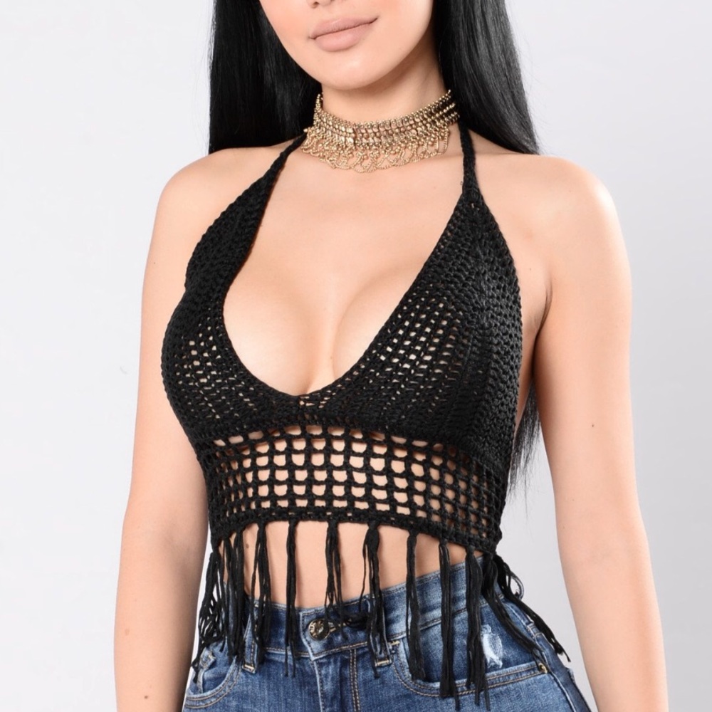 Sexy Knit / crochet halter crop top (festivals)